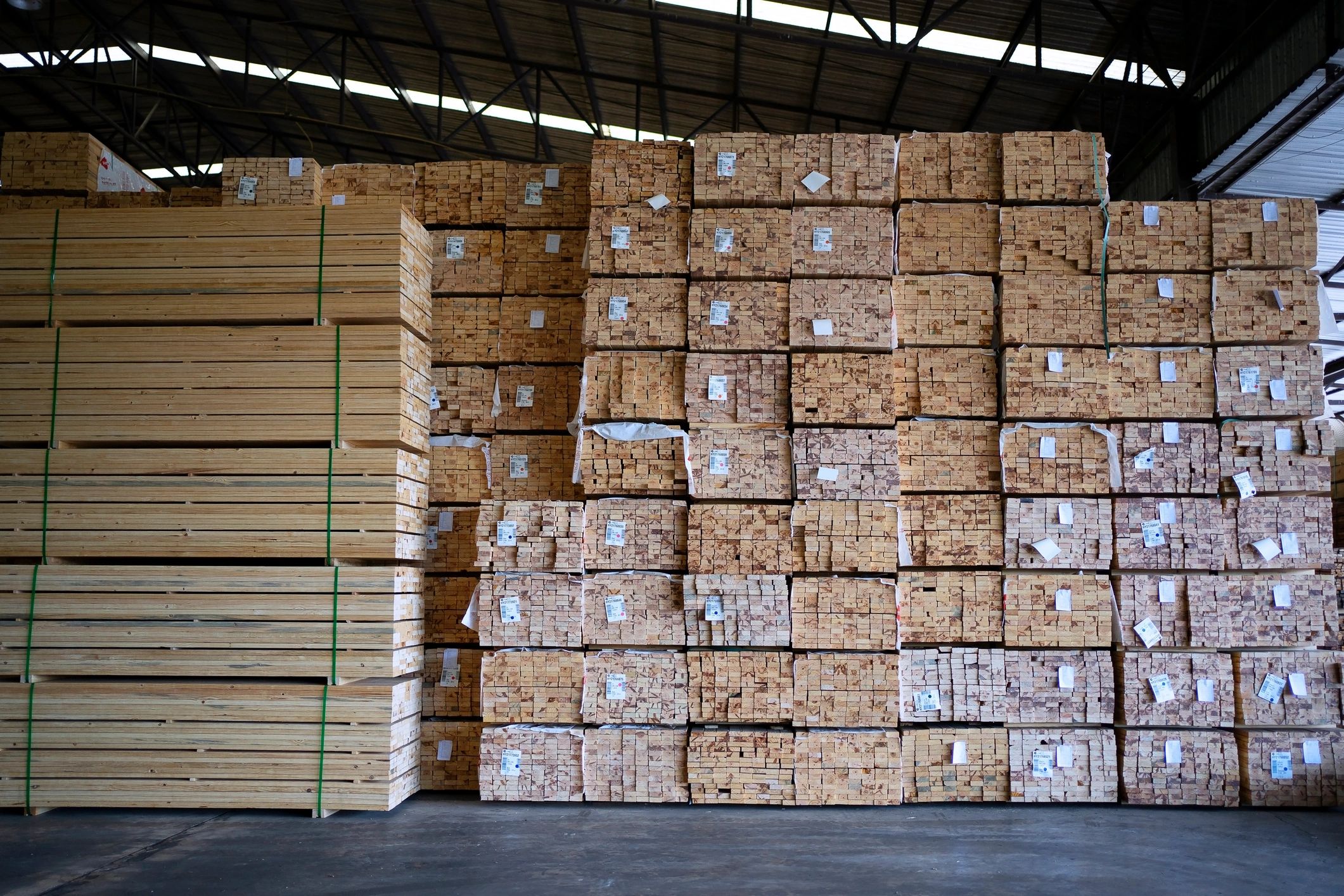 Woodworking facility handling lumber materials